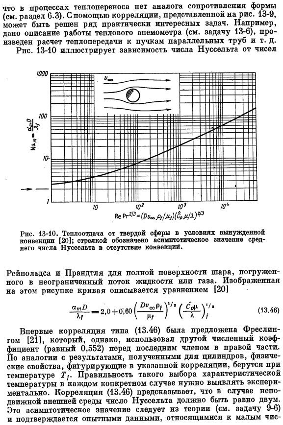 Коэффициенты теплоотдачи при обтекании твердых тел