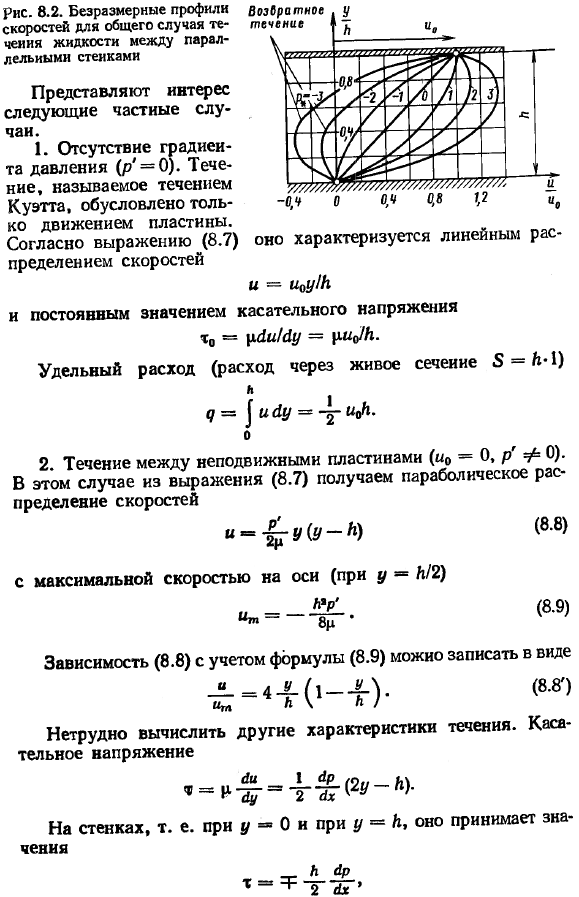 Установившееся ламинарное течение между параллельными плоскостями