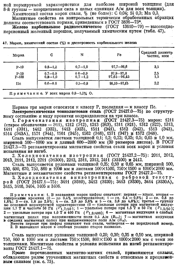 Магнитные стали и сплавы