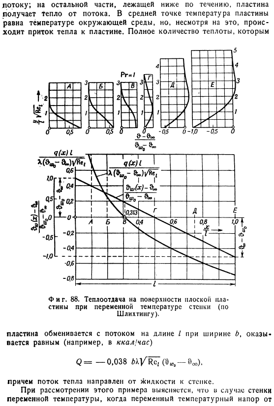 Теплообмен на плоской пластине при переменной температуре стенки