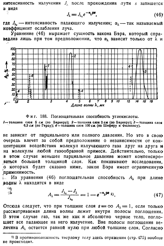 Спектры поглощения газов и их суммарное излучение