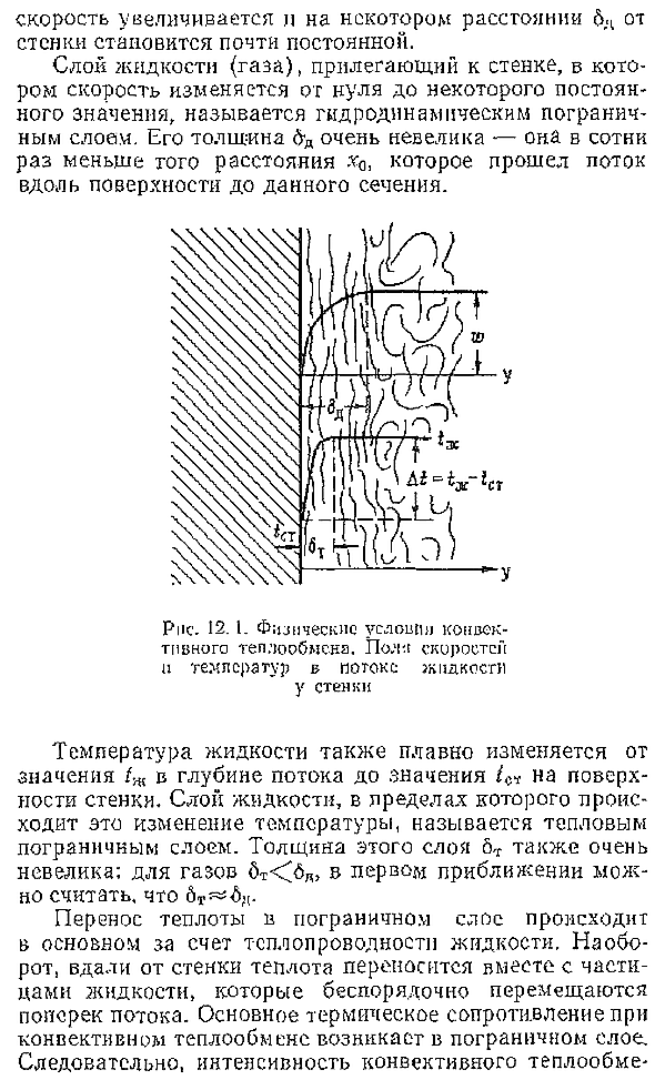 Физические условия при теплообмене конвекцией