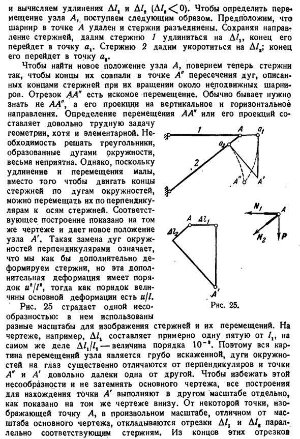 Перемещения узлов стержневых систем