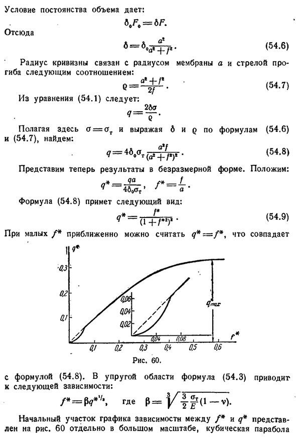 Большие прогибы мембраны