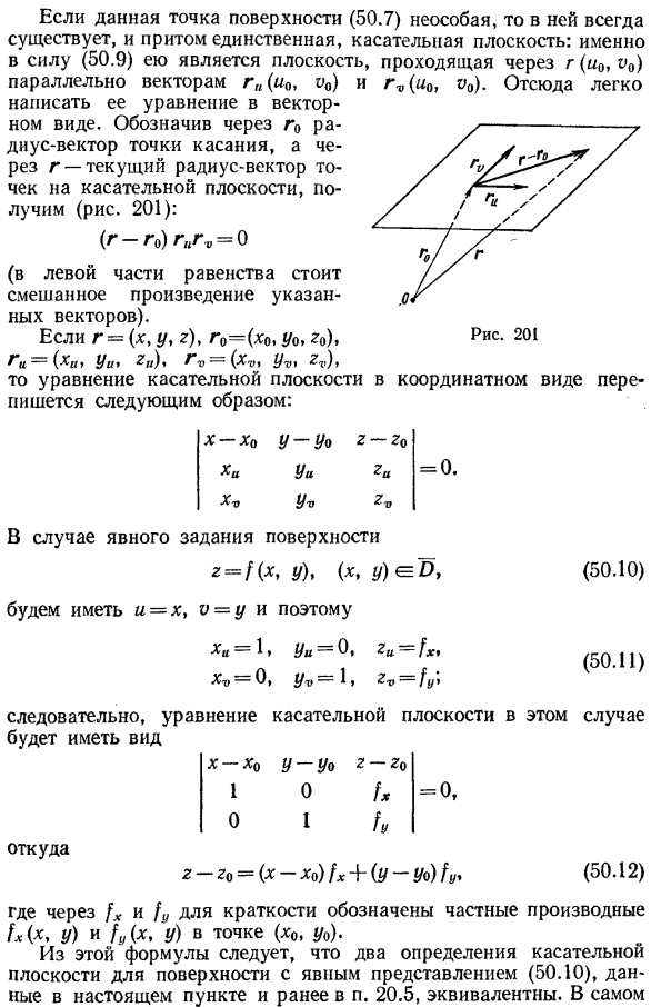 Касательная плоскость и нормаль к поверхности