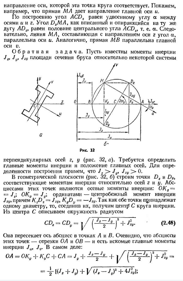 Графическое представление моментов инерции