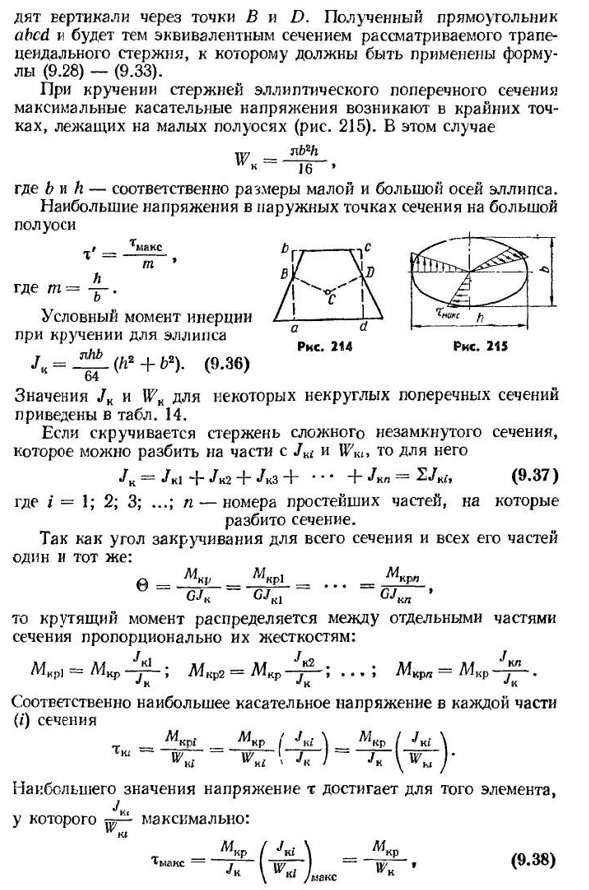 Кручение стержней некруглого сечения