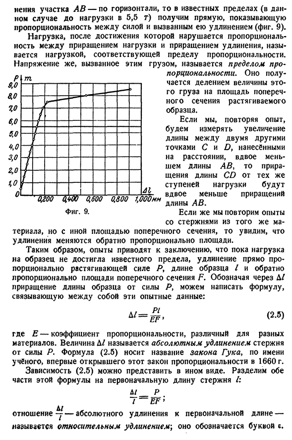 Деформации при растяжении и сжатии. Закон Гука