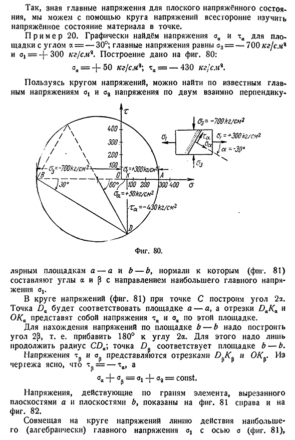 Графическое определение напряжений (круг Мора)