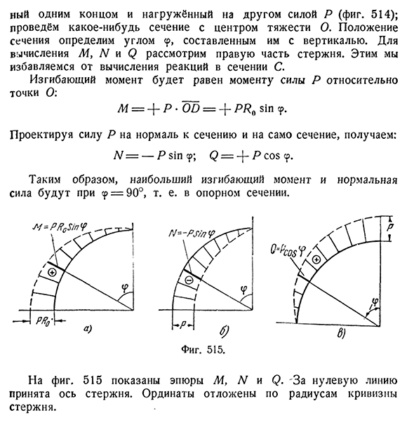 Вычисление изгибающих моментов, нормальных и поперечных сил