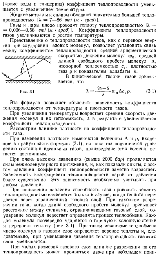 Коэффициент теплопроводности λ