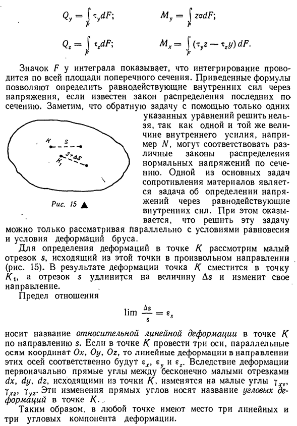 Понятие о напряжениях и деформациях в точке
