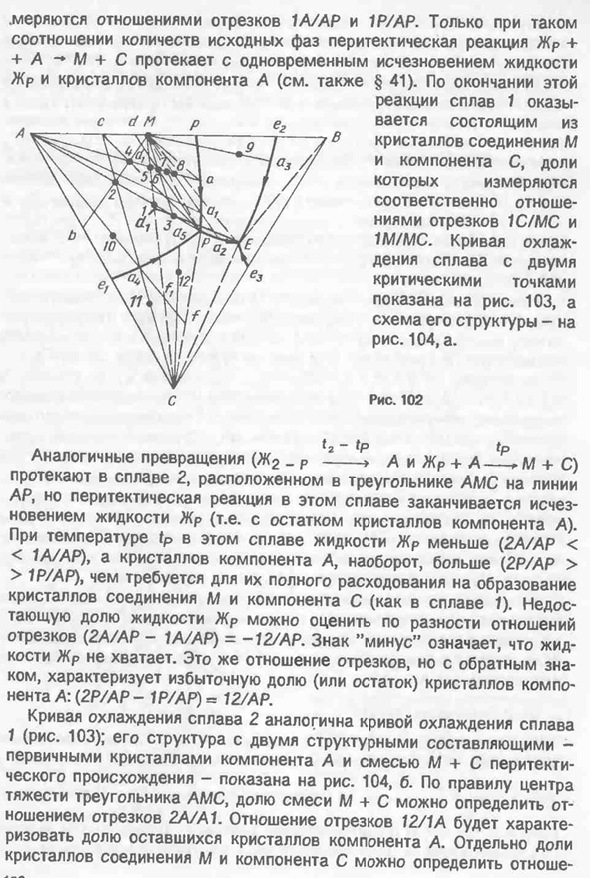 Диаграмма состояния системы с двойным инконгруэнтно плавящимся соединением