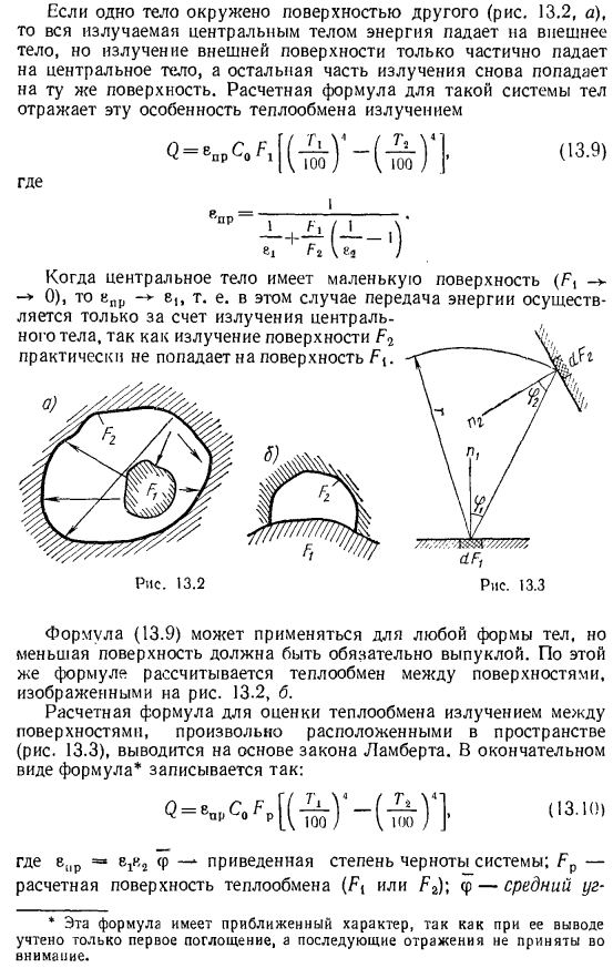 Теплообмен излучением между твердыми телами