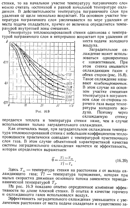 Заградительное и комбинированное охлаждение