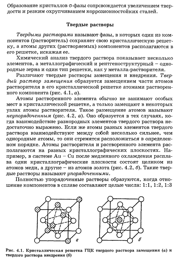 Характеристика основных фаз в сплавах