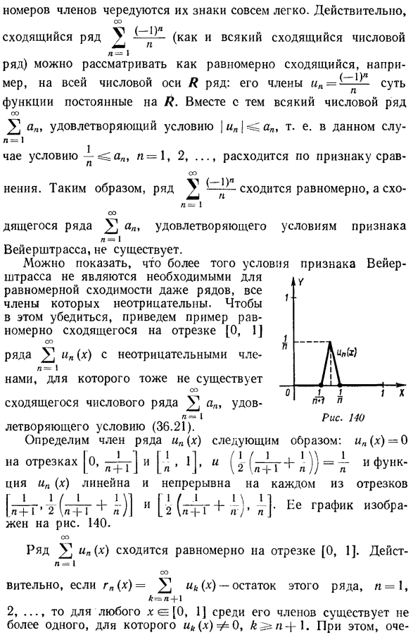 Равномерно сходящиеся функциональные ряды