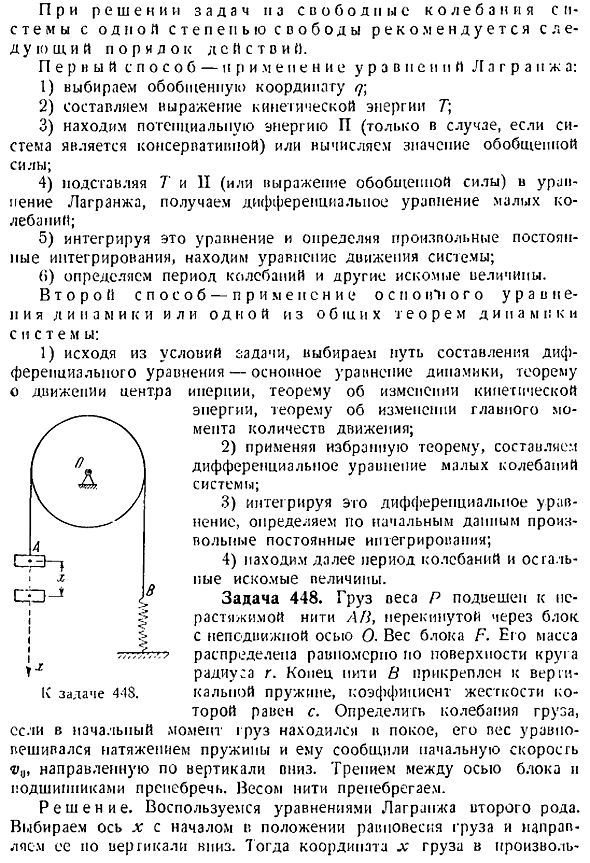 Свободные колебания системы с одной степенью свободы