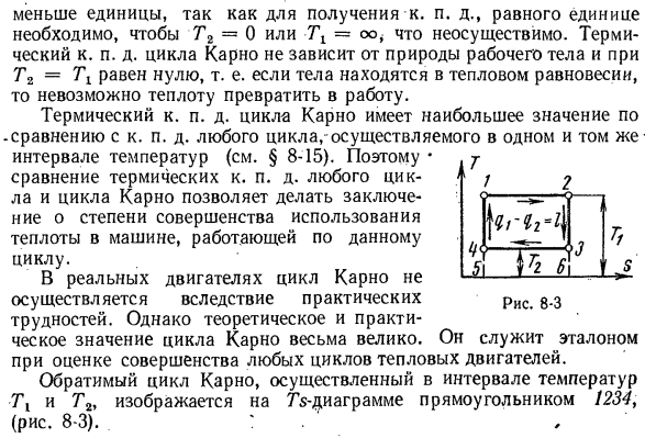 Прямой обратимый цикл Карно.