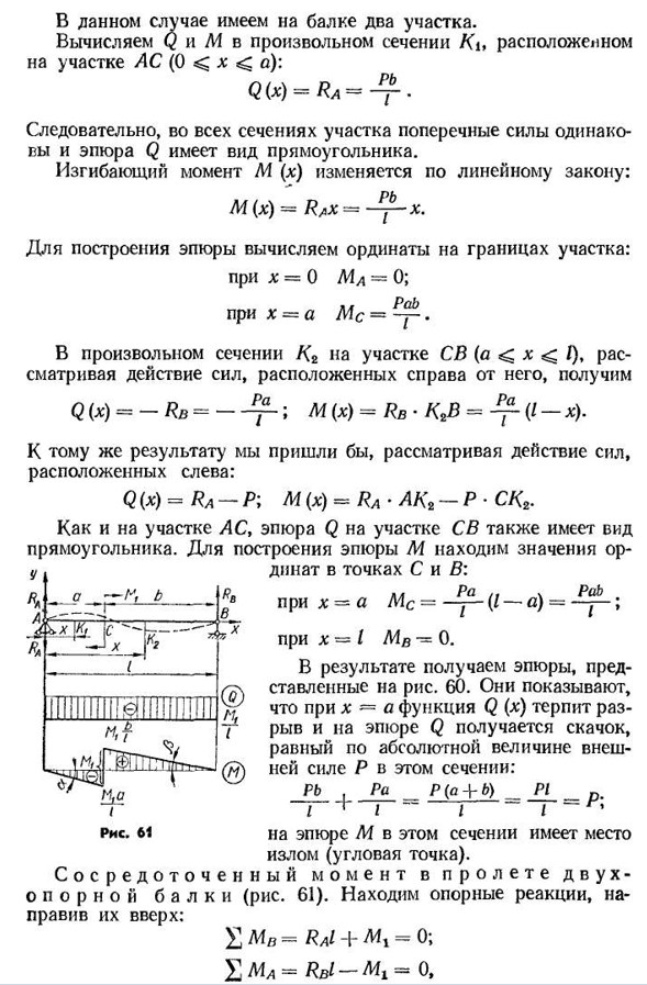 Построение эпюр q и m в балках