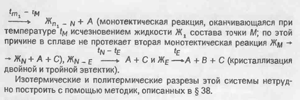 Диаграмма состояния системы с нонвариантным монотектическим равновесием