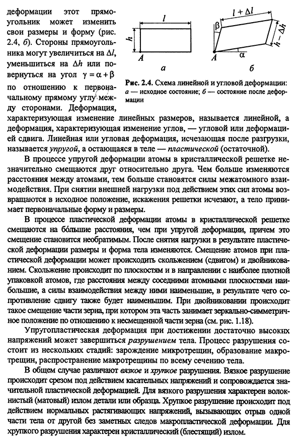 Общие понятия о нагрузках, напряжениях, деформациях и разрушении материалов