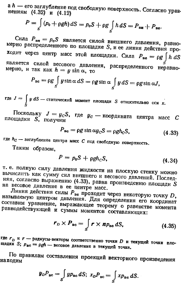 Силы давления жидкости на твердые поверхности.