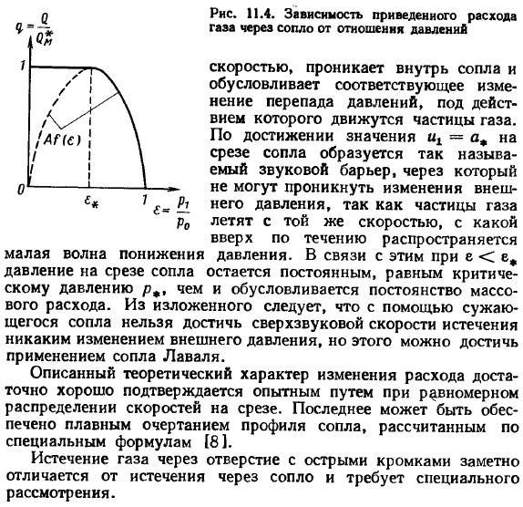 Истечение газа из резервуара через сужающееся сопло. Формула Сен-Венана-Ванцеля