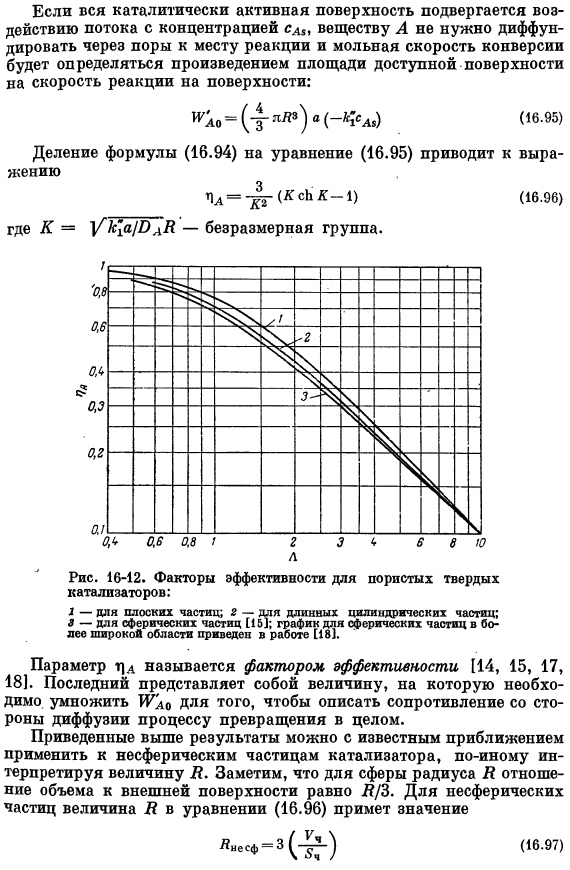 Диффузия и химическая реакция внутри пористого катализатора. «Фактор эффективности»