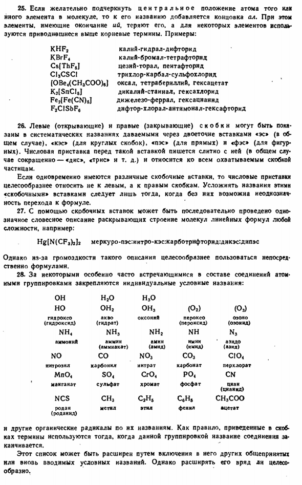 Основы систематической номенклатуры неорганических соединений