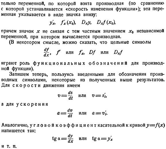 Определение производной