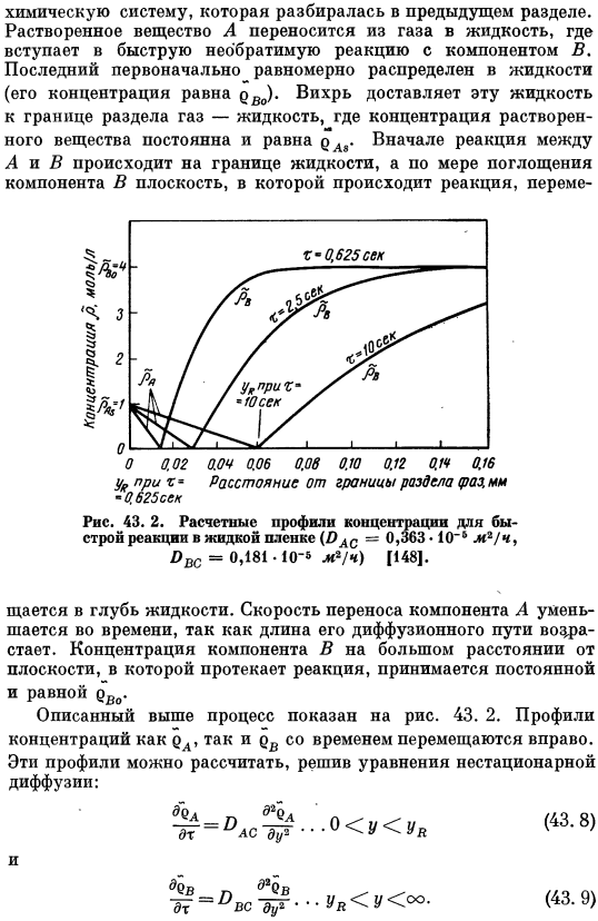 Аналитическое решение для быстрых необратимых реакций