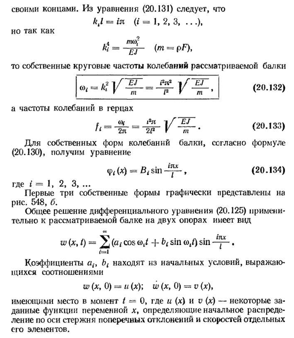 Поперечные колебания призматических стержней