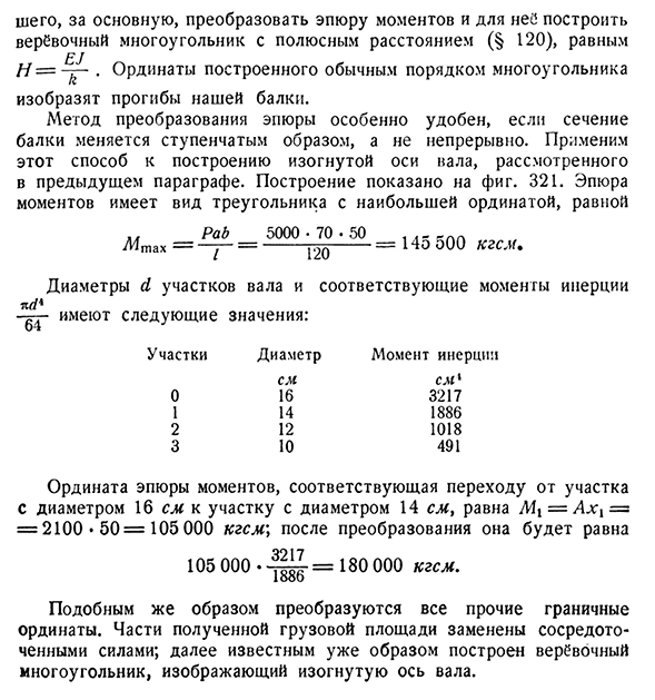 Определение деформаций балок переменного сечения