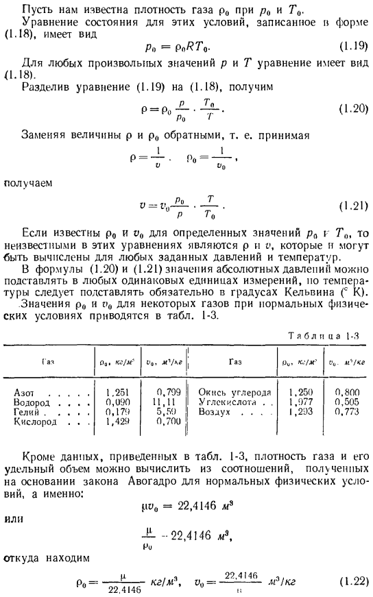 Термическое уравнение состояния идеального газа