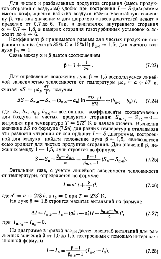 I-S-диаграмма для газов и продуктов сгорания