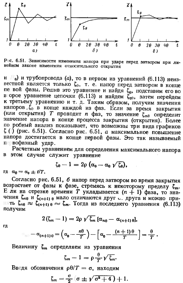 Непрямой гидравлический удар. Цепные уравнения.