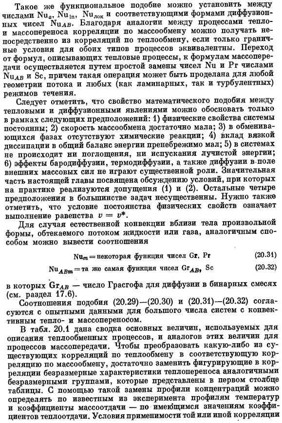 Корреляция для коэффициентов массоотдачи при малых скоростях массообмена