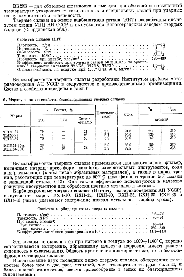 Твердые металлокерамические сплавы