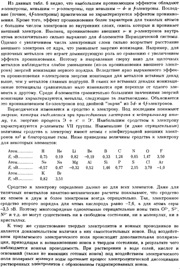 Строение электронной оболочки и свойства элементов