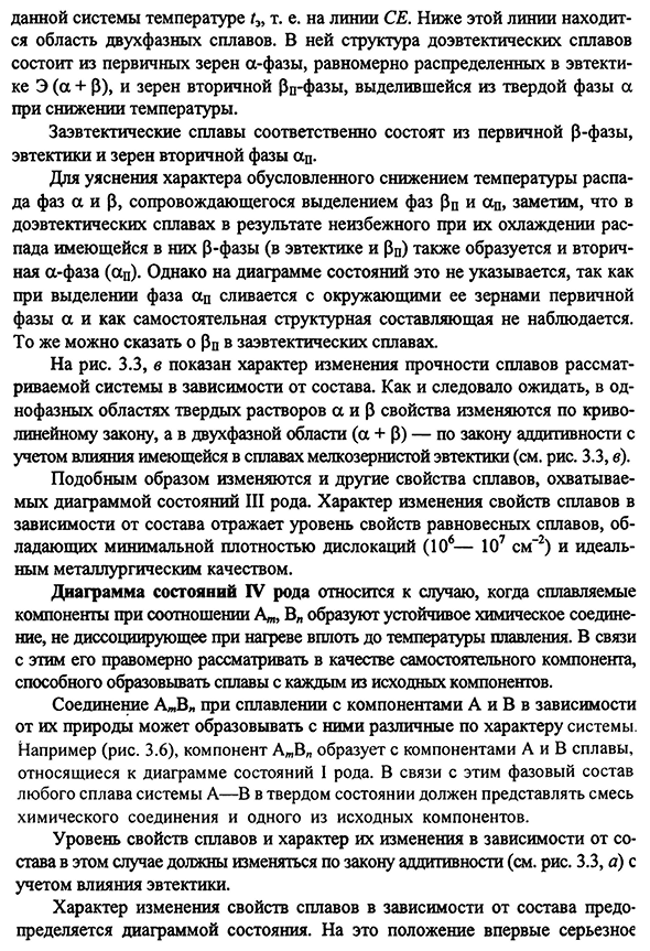 Диаграммы состояния двойных сплавов и характер изменения свойств в зависимости от состава сплавов