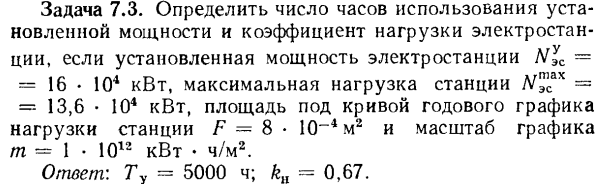 Задача 7.3. Определить число часов использования установленной 