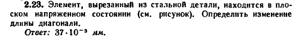 Задача 2.23. Элемент, вырезанный из стальной 
