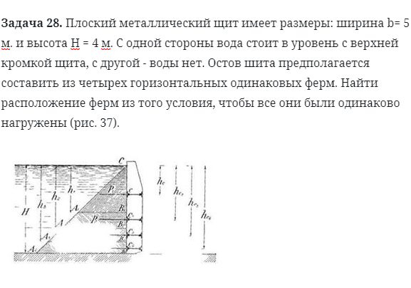 Задача 28. Плоский металлический щит имеет размеры