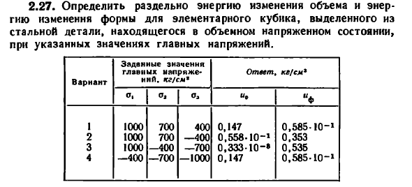 Задача 2.27. Определить раздельно энергию изменения
