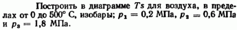Задача 50 Построить в диаграмме Ts для воздуха, в пределах
