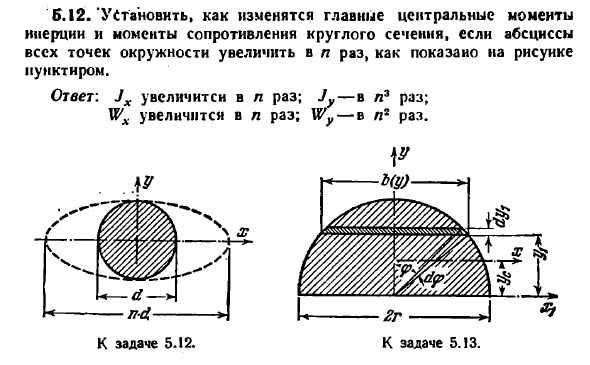 Задача 5.12. Установить, как изменятся главные центральные
