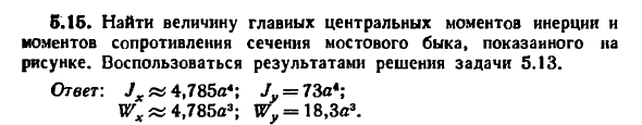 Задача 5.15. Найти величину главных центральных
