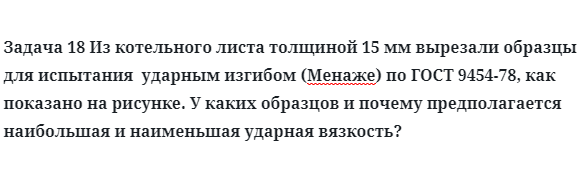 Задача 18 Из котельного листа толщиной 15 мм вырезали образцы