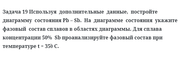 Задача 19 Используя  дополнительные  данные,  постройте  диаграмму  состояния